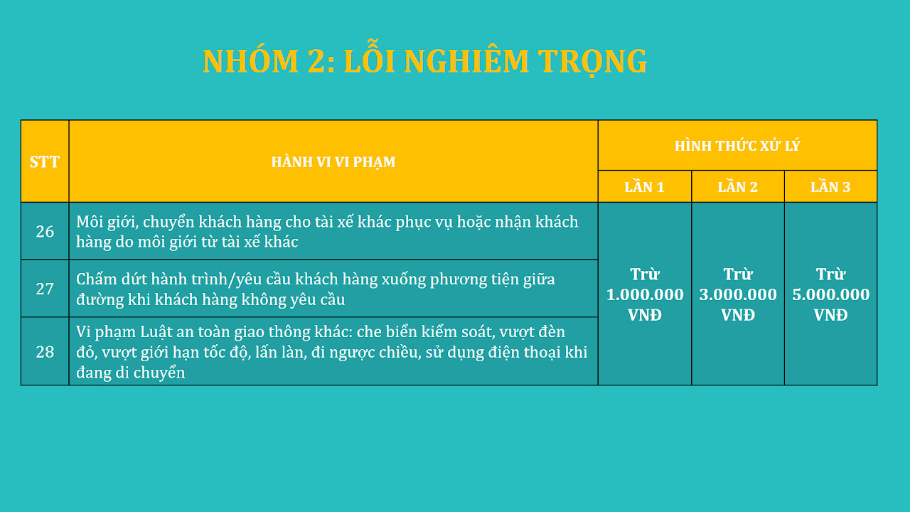 Nhóm 2: Lỗi nghiêm trọng
